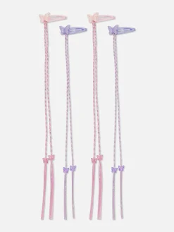 Lot De 4 Barrettes Papillons