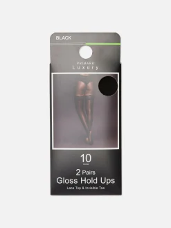 Lot De 2 Bas Autofixants Brillants 10 Deniers