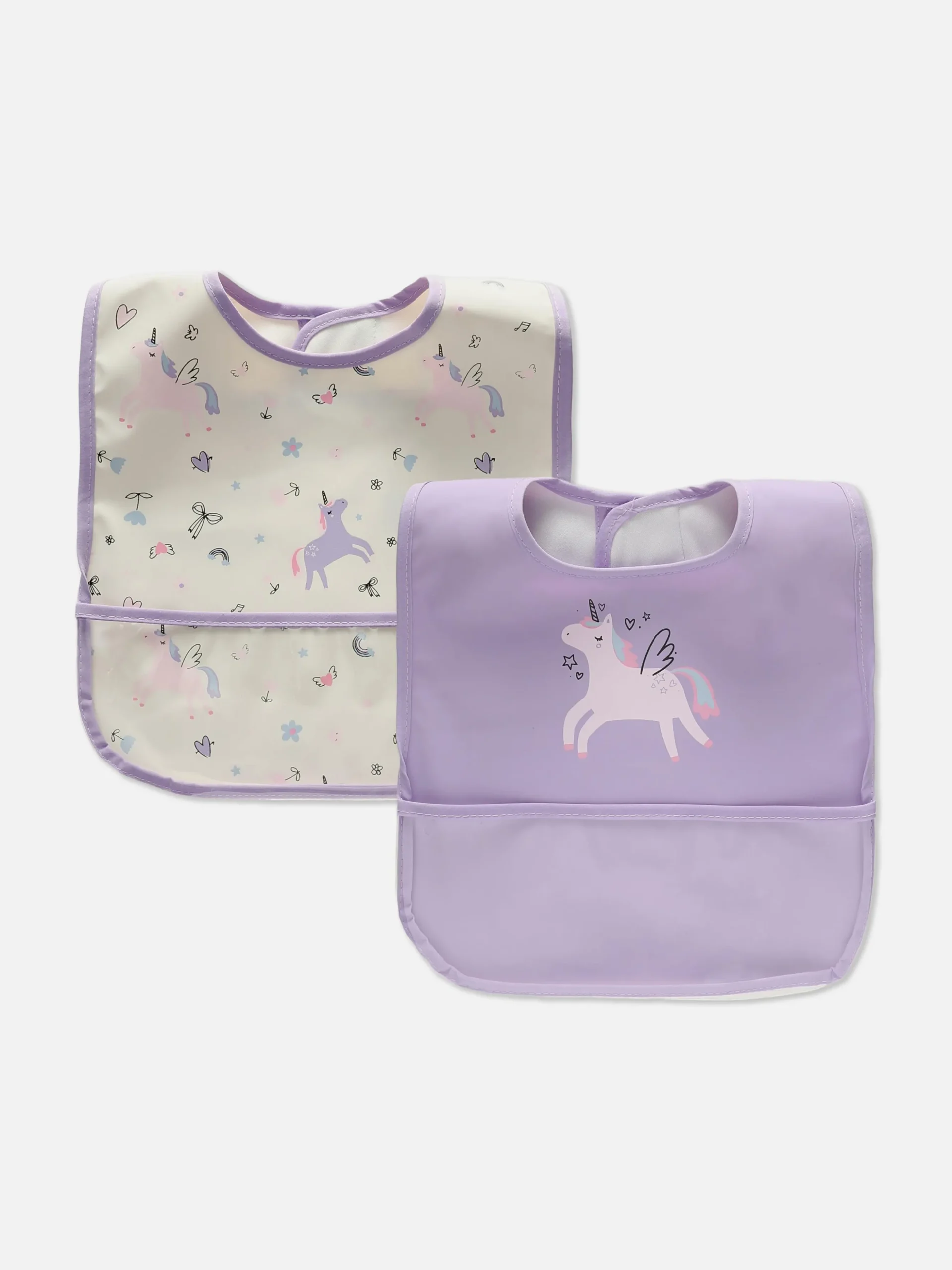 Lot De 2 Bavoirs Licorne Tour De Cou