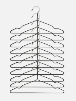 Lot De 10 Cintres En Métal Enduit