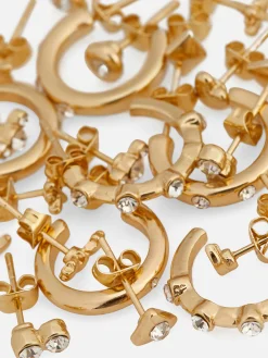 Lot De 15 Clous D'oreilles Et Créoles Variés