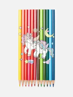 Lot De 12 Crayons De Couleur Licorne