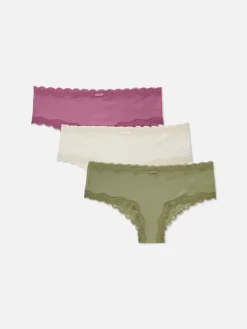 Lot De 3 Culottes En Microfibre Et En Dentelle