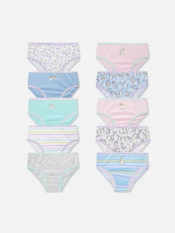 Lot De 10 Culottes Graphiques à Motif Licorne