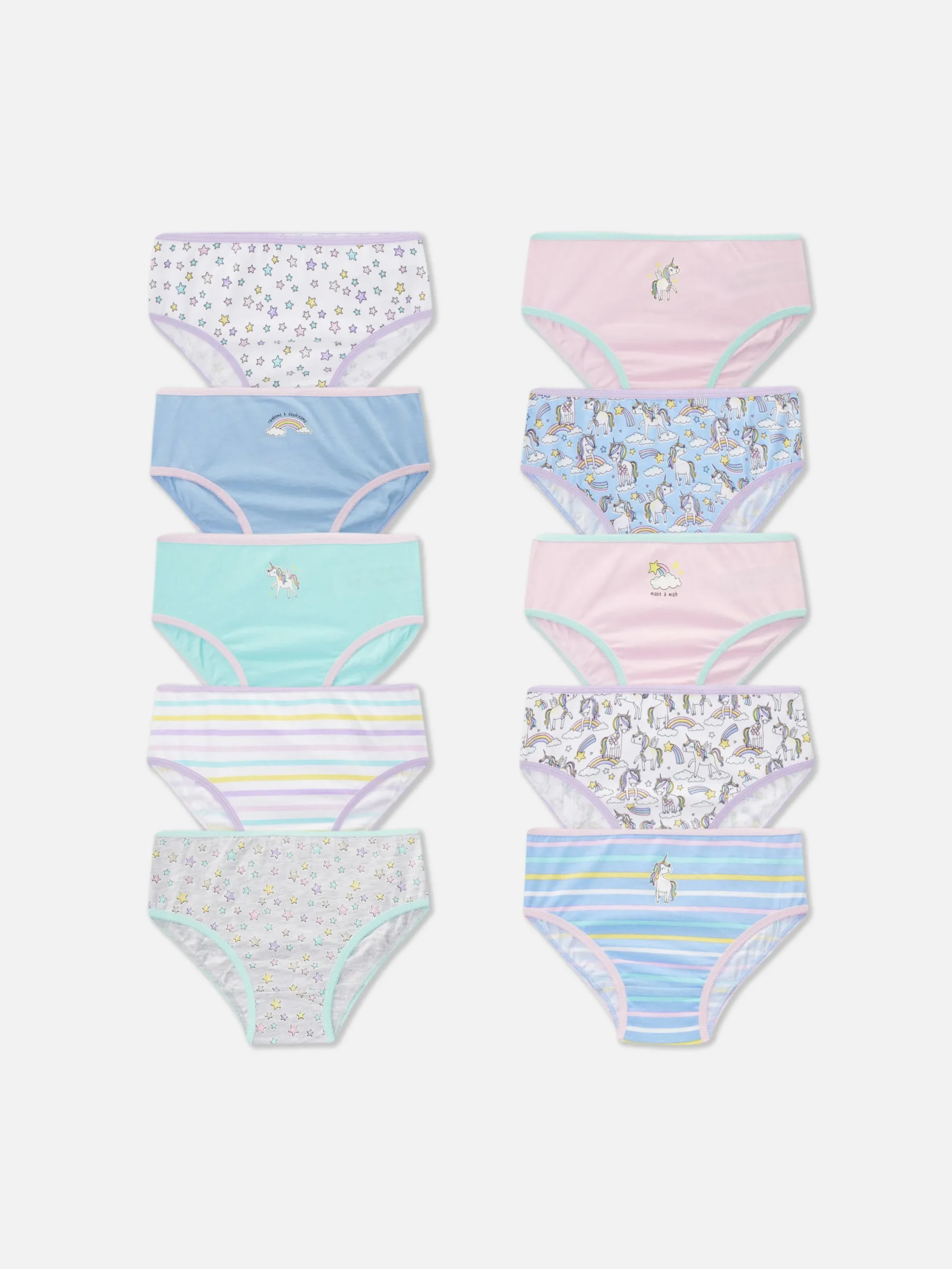 Lot De 10 Culottes Graphiques à Motif Licorne