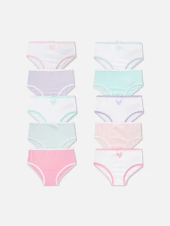 Lot De 10 Culottes Graphiques à Motif Cœur