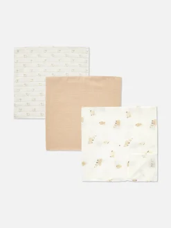 Lot De 3 Lingettes En Mousseline à Motifs Mouton