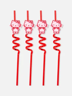 Lot De 4 Pailles En Spirale Hello Kitty