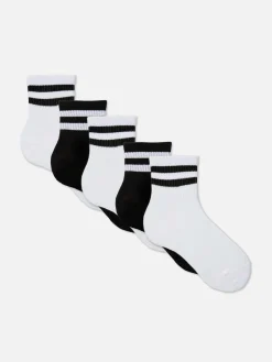 Lot De 5 Paires De Chaussettes Courtes Rayées