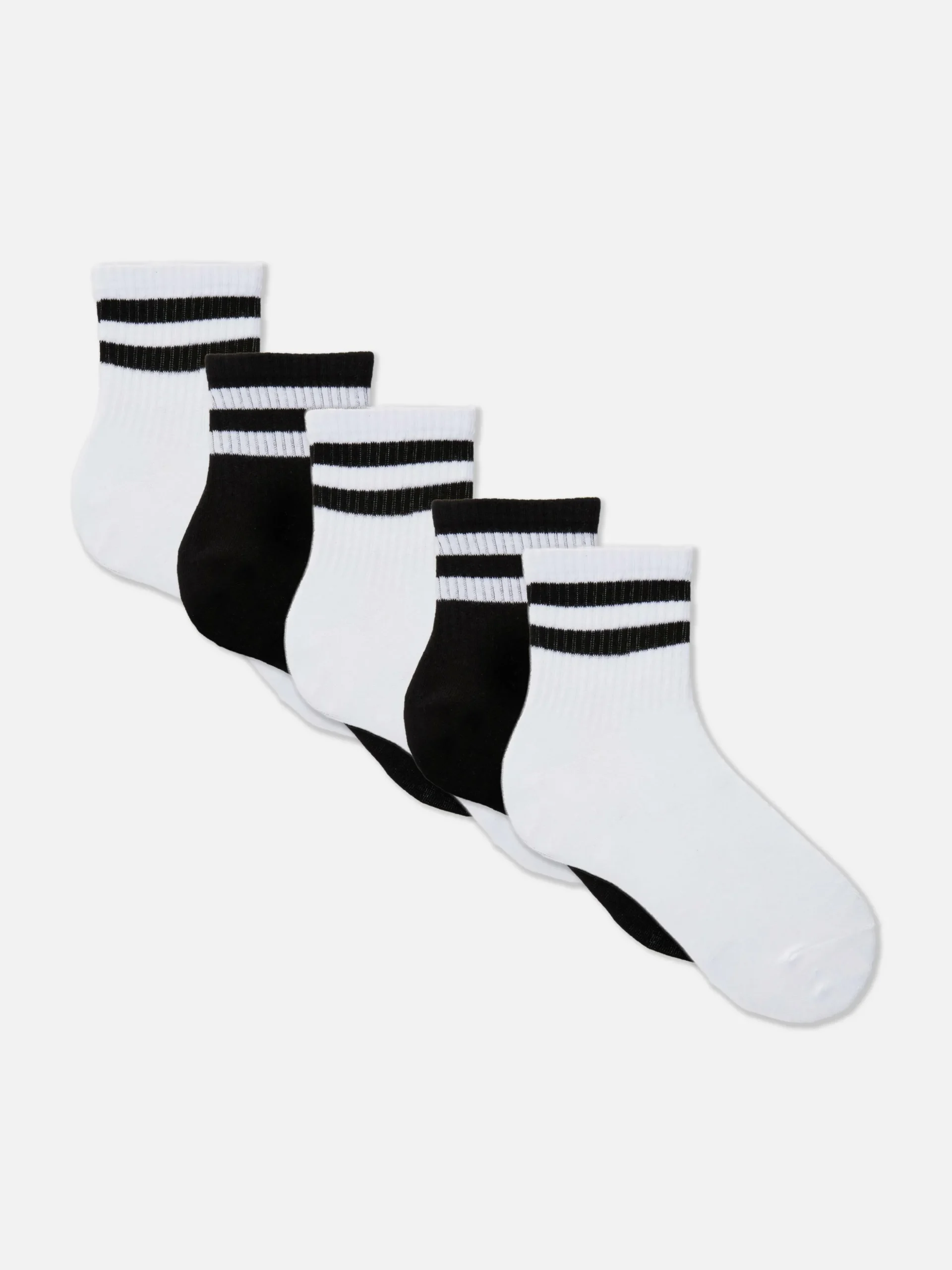 Lot De 5 Paires De Chaussettes Courtes Rayées