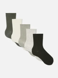 Lot De 5 Paires De Chaussettes Côtelées