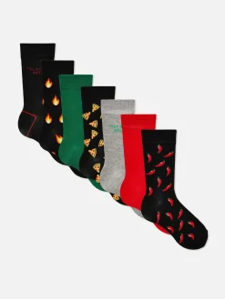 Lot De 7 Paires De Chaussettes à Motifs Variés