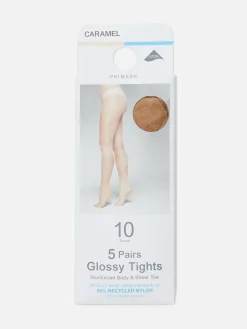 Lot De 5 Paires De Collants Brillants 10 Deniers