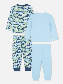 Lot De 2 Pyjamas à Manches Longues Et Motifs Variés