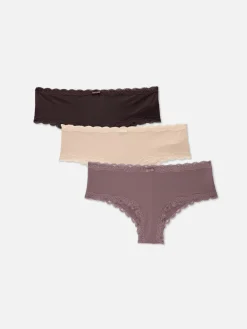 Lot De 3 Shortys Bordés De Dentelle