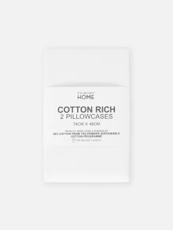 Lot De 2 Taies D'oreiller Blanches Essential