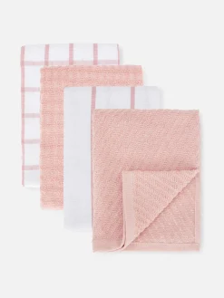 Lot De 4 Torchons En Coton éponge