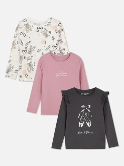 Lot De 3 T-shirts à Manches Longues Et à Motif Ballet