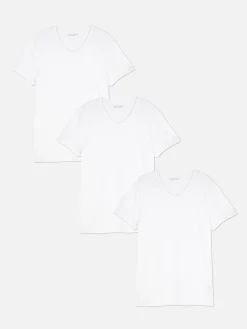 Lot De 3 T-shirts De Sous-vêtement Avec Col En V