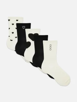 Lot De 5 paires De Chaussettes à Motif Cœur