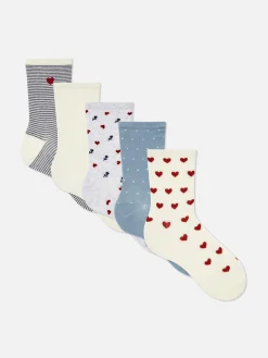 Lot De 5 paires De Chaussettes à Motif Cœur
