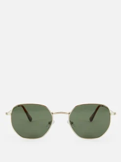 Lunettes De Soleil à Monture Hexagonale En Métal