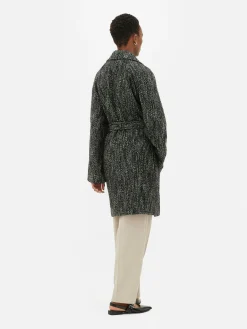 Manteau à Chevrons Avec Ceinture