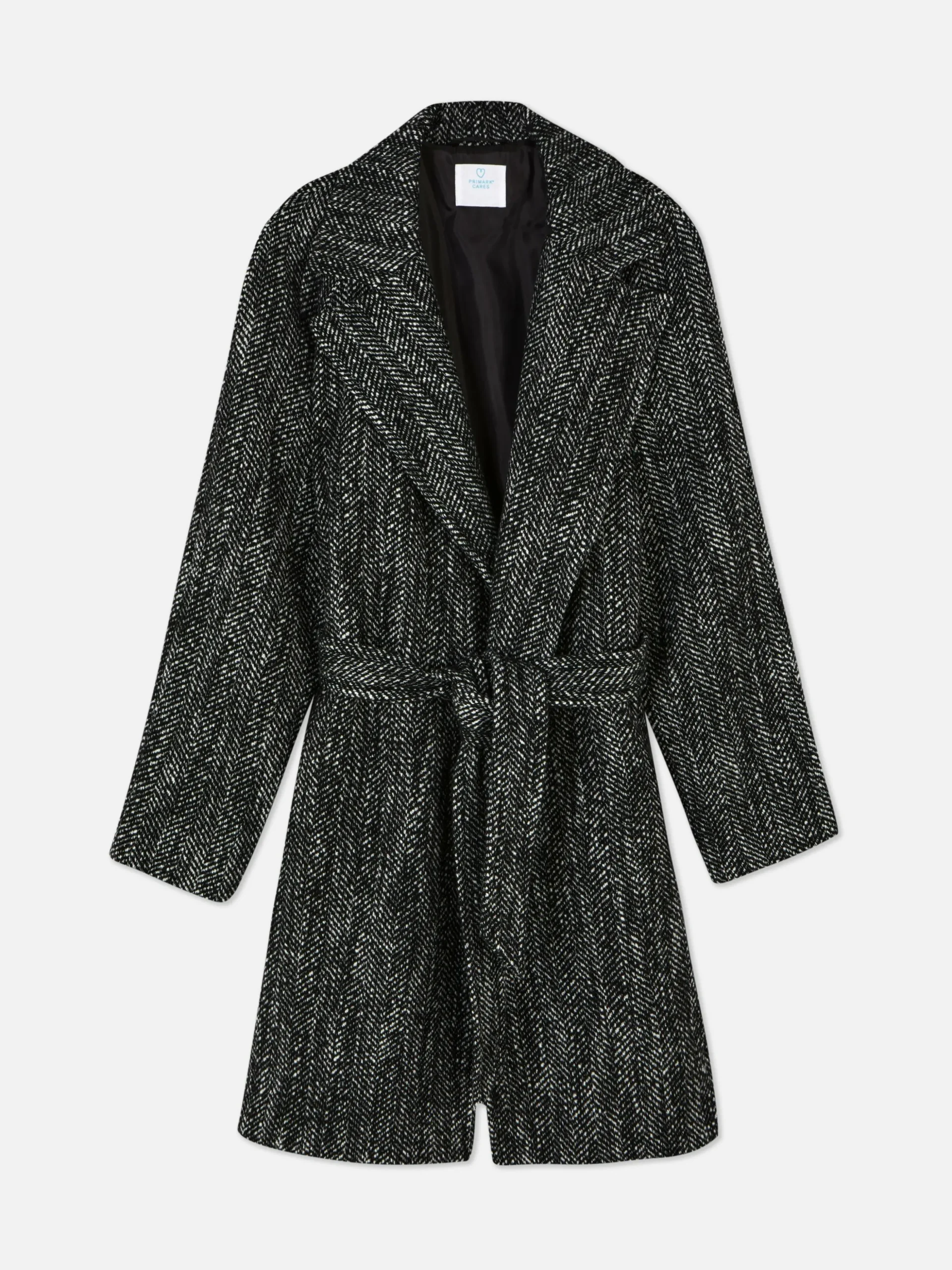 Manteau à Chevrons Avec Ceinture