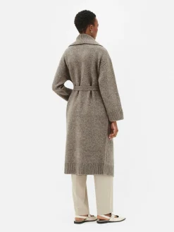 Manteau-cardigan Long Tricoté