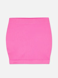 Mini-jupe Côtelée Sans Coutures