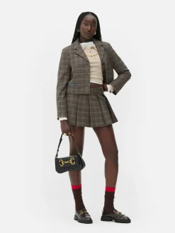Mini-jupe-short à Carreaux Avec Mors Rita Ora