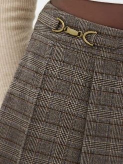 Mini-jupe-short à Carreaux Avec Mors Rita Ora