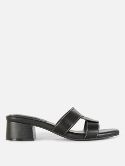 Mules à Talons Avec Bride à Maillon