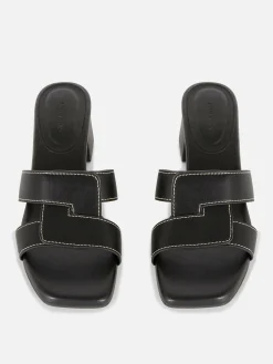 Mules à Talons Avec Bride à Maillon