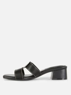 Mules à Talons Avec Bride à Maillon