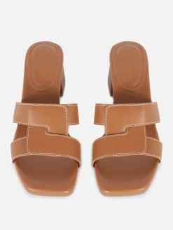 Mules à Talons Avec Bride à Maillon