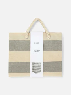 Panier à Linge En Toile Rayée