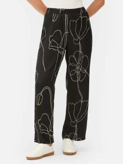 Pantalon à Fleurs En Satin à Coordonner