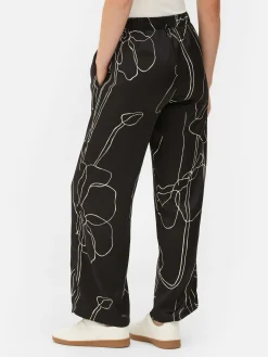 Pantalon à Fleurs En Satin à Coordonner