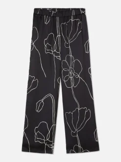 Pantalon à Fleurs En Satin à Coordonner