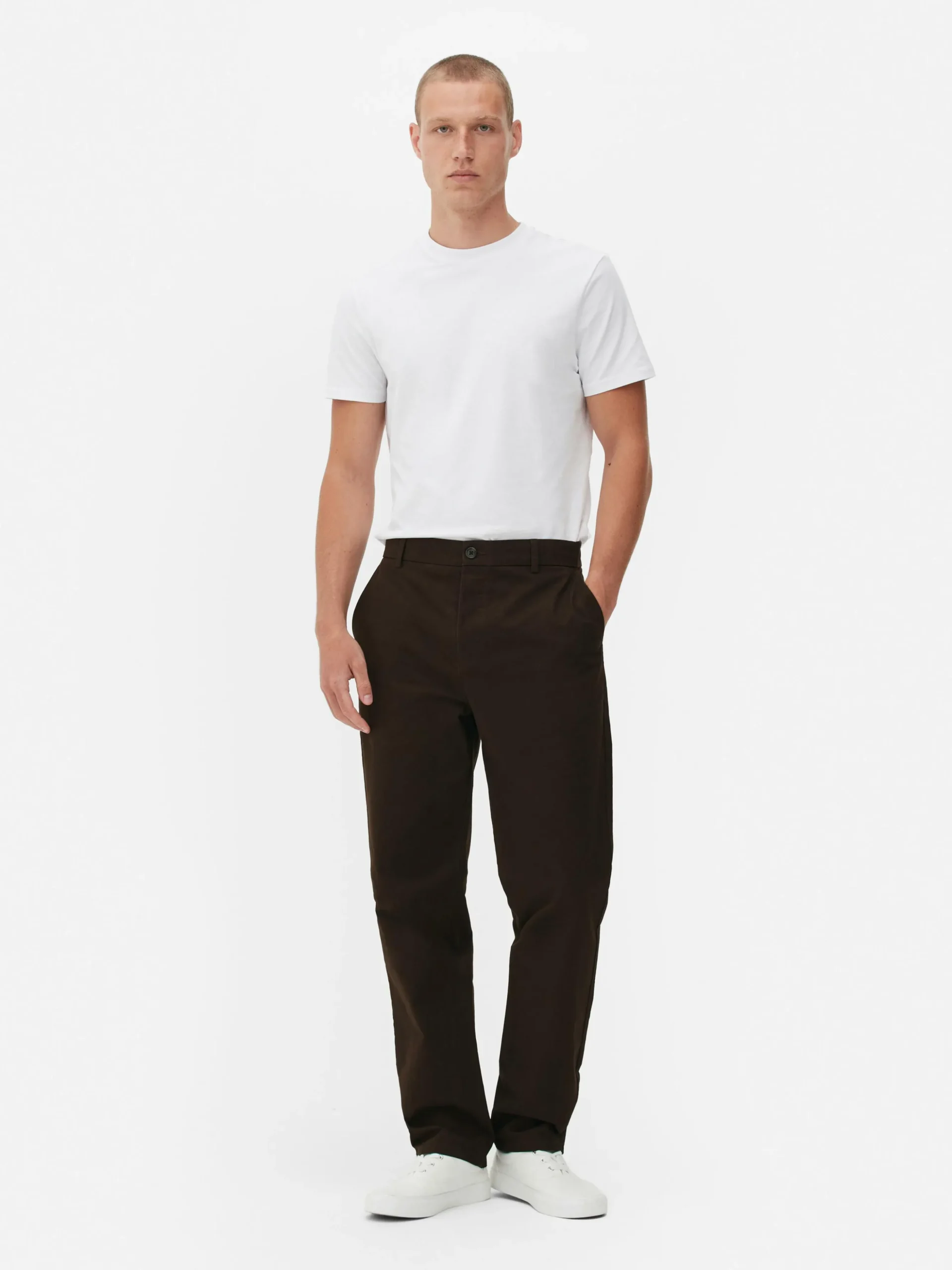 Pantalon Chino Stretch Coupe Droite