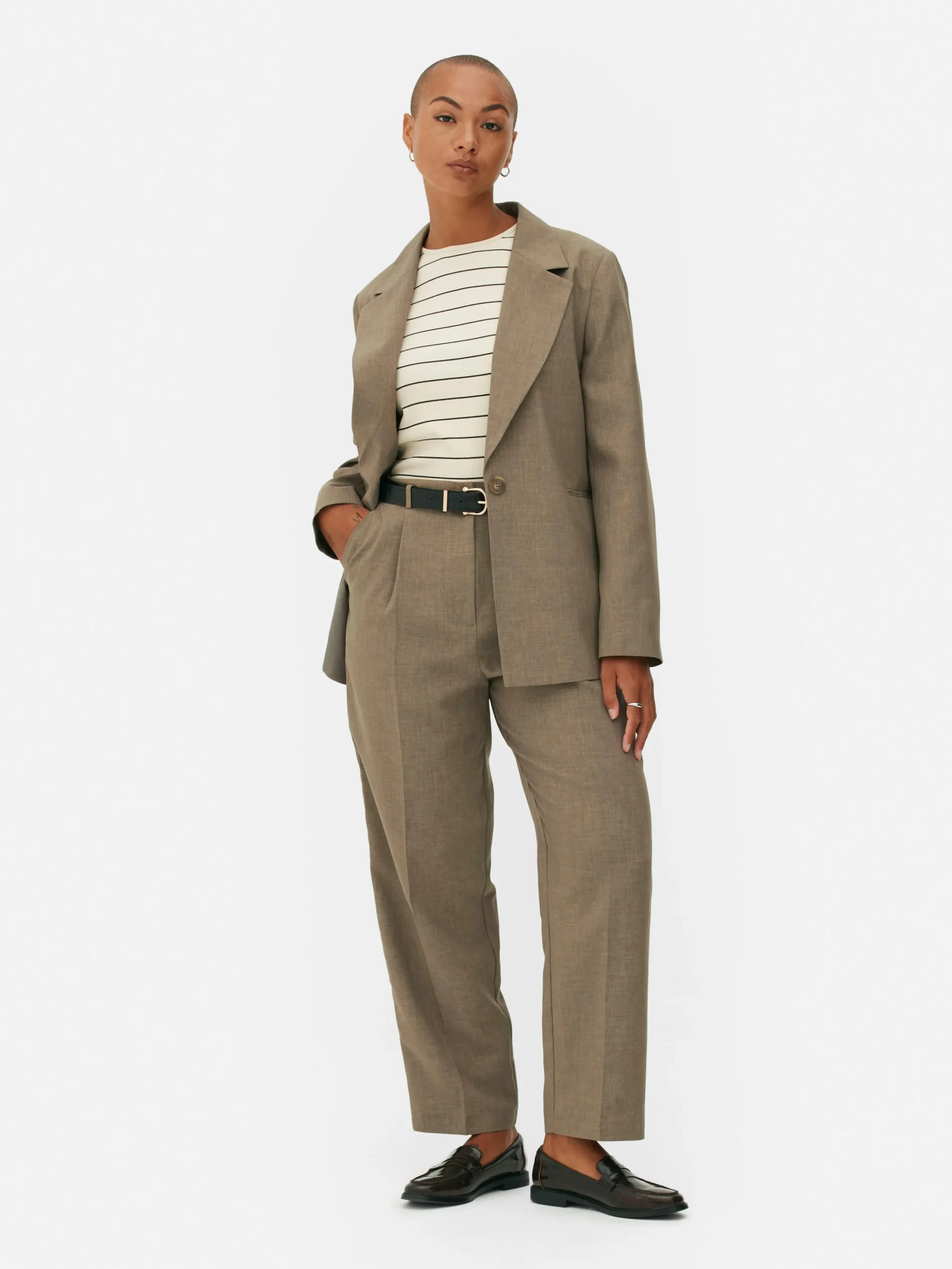 Pantalon Plissé à Ceinture