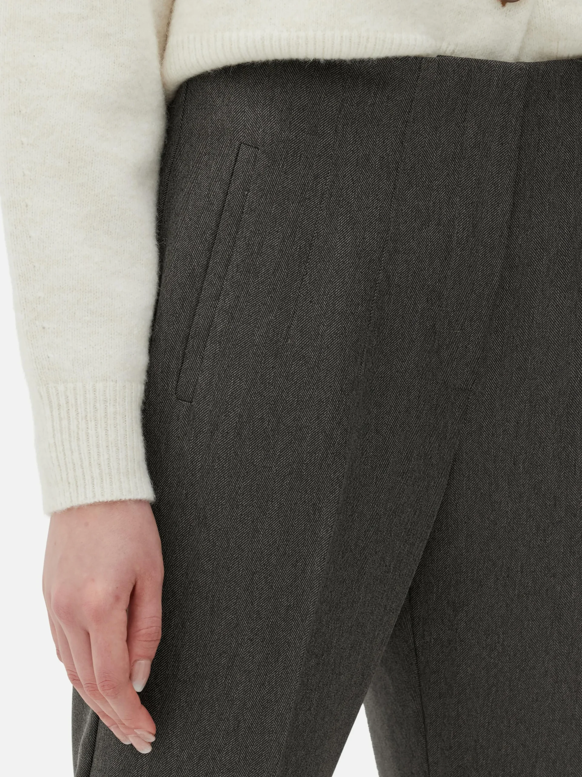 Pantalon Taille Haute à Surpiqûres