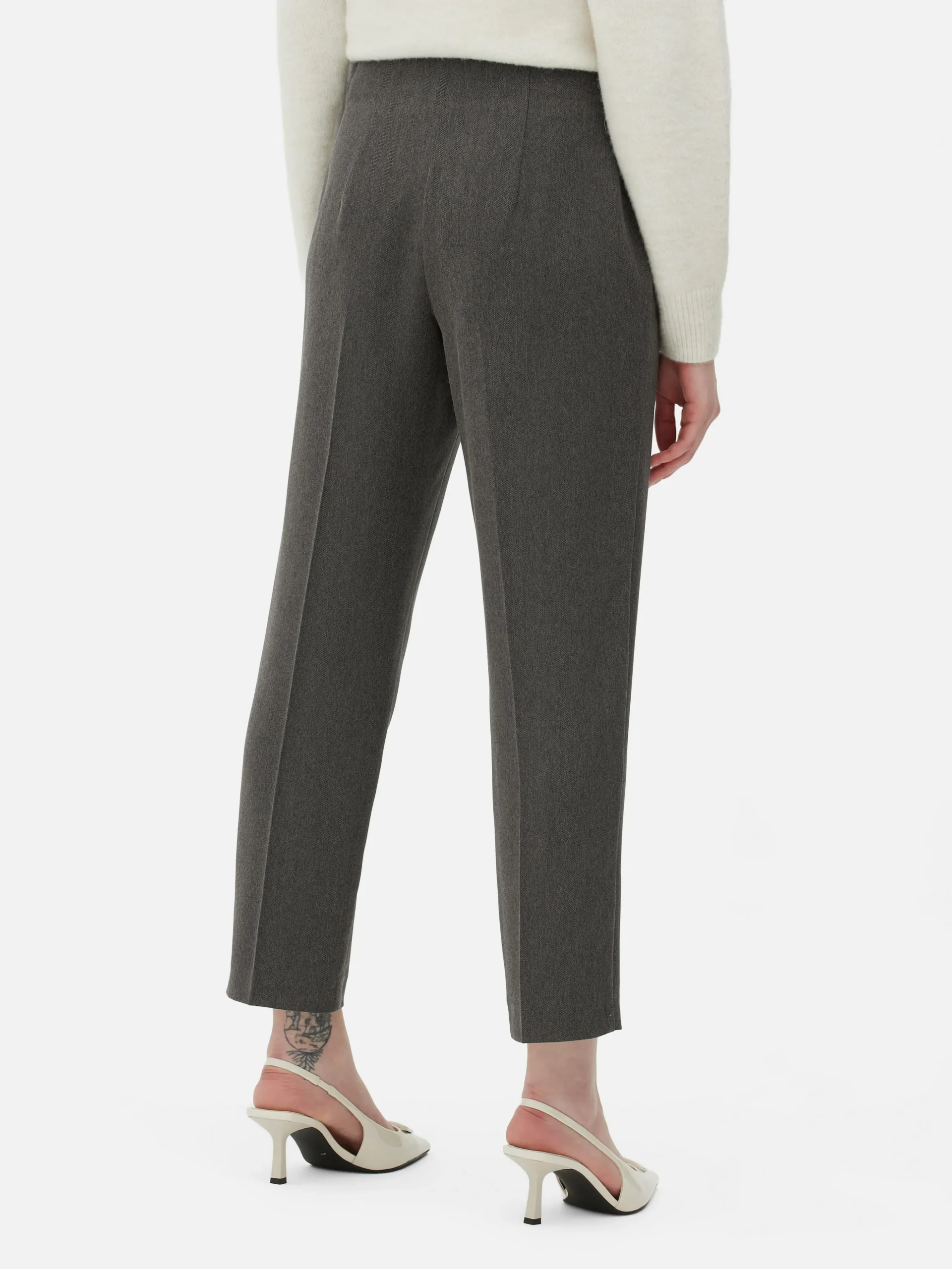 Pantalon Taille Haute à Surpiqûres