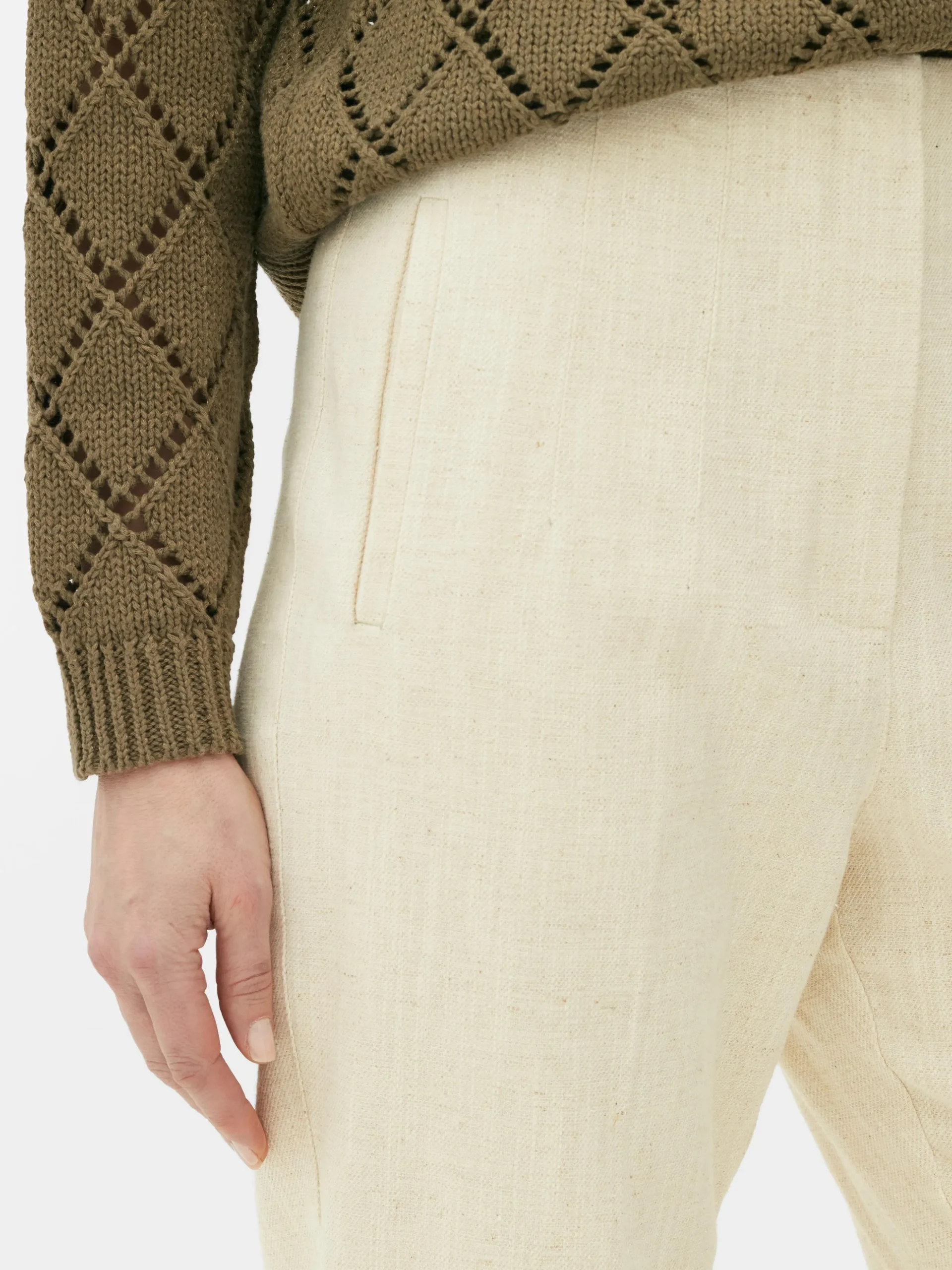 Pantalon Taille Haute Surpiqué