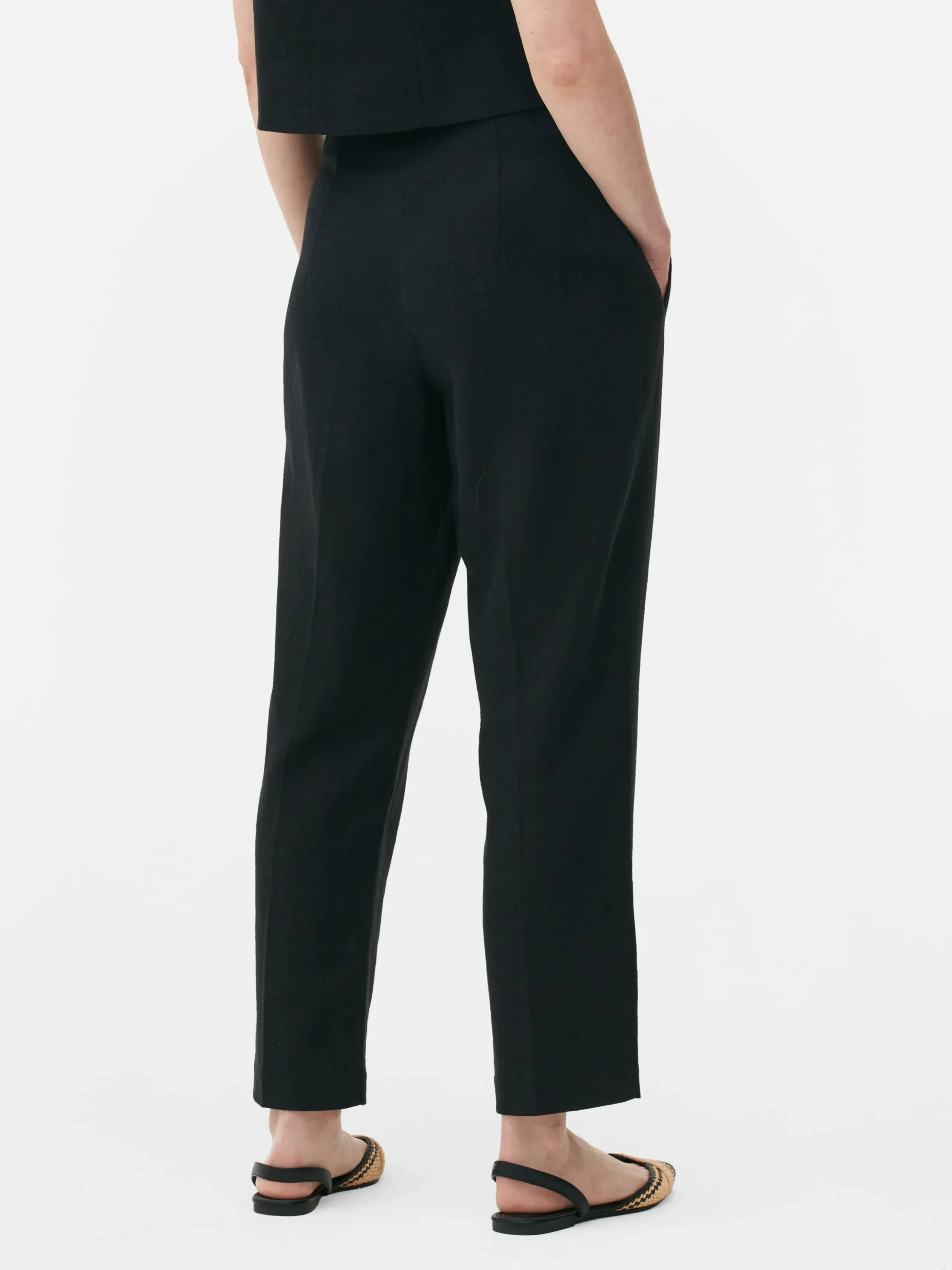 Pantalon Taille Haute Surpiqué