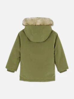 Parka à Capuche En Fausse Fourrure