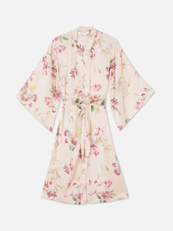 Peignoir Floral En Satin