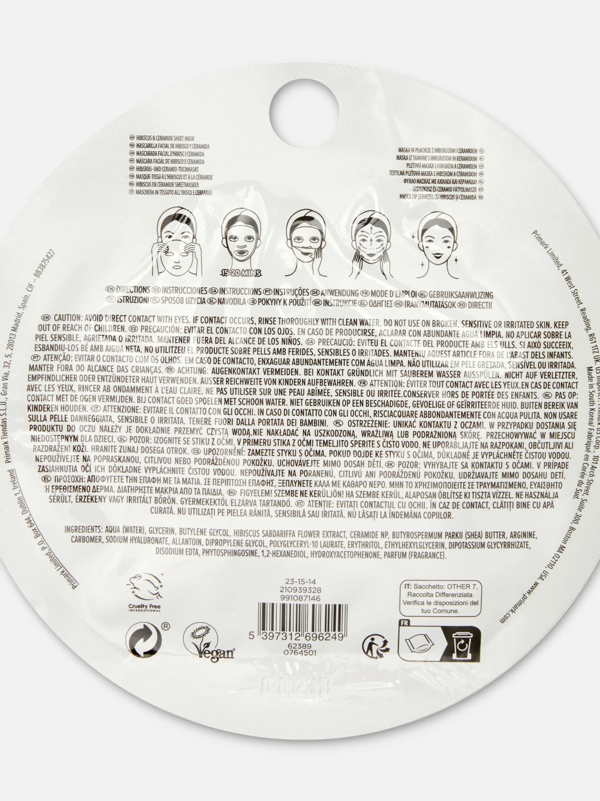 PS... Masque-tissu à L'hibiscus Et Au Céramide