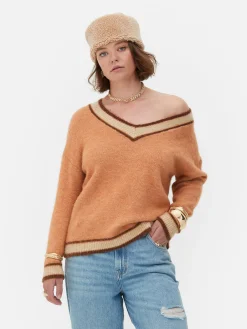 Pull à Col En V Style Vintage Rita Ora